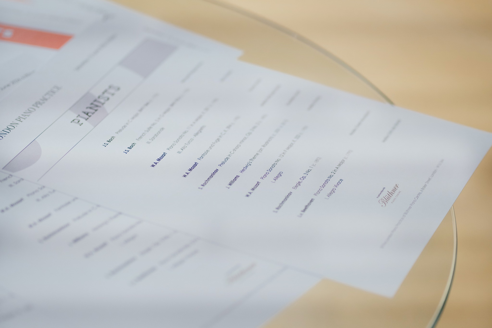 Student concert programmes at Blüthner Piano Centre on 13 June 2026